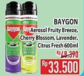 Promo Harga Baygon Insektisida Spray Fruity Breeze, Cherry Blossom, Silky Lavender, Citrus Fresh 600 ml - Hypermart