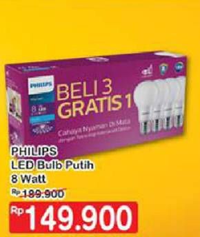 Promo Harga Philips LED Bulb My Care 8 Watt  - Indomaret
