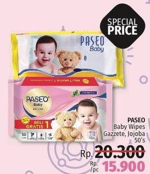 Promo Harga PASEO Baby Wipes Gazzete, Jojoba 50 pcs - LotteMart