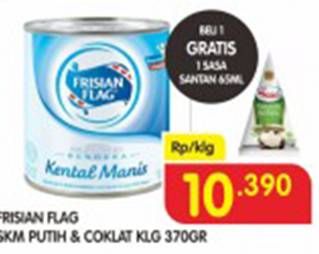 Promo Harga FRISIAN FLAG Susu Kental Manis Cokelat, Putih 370 gr - Superindo