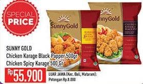 Promo Harga SUNNY GOLD Chicken Karaage Black Pepper, Spicy 500 gr - Hypermart