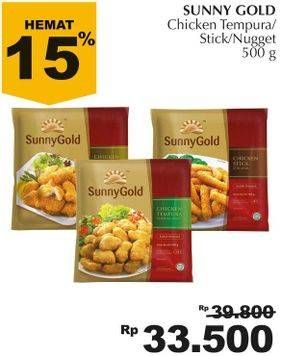 Promo Harga SUNNY GOLD Chicken Nugget/ Stick/ Tempura 500 gr - Giant