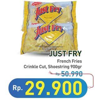 Promo Harga Just Fry French Fries Crinkle Cut, Shoestrings 900 gr - Hypermart