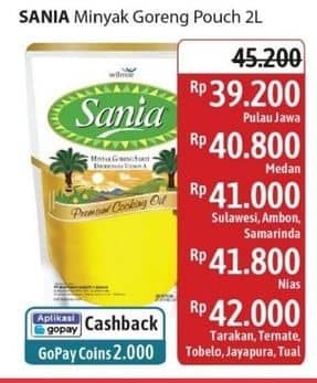 Promo Harga Sania Minyak Goreng 2000 ml - Alfamidi