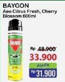Promo Harga Baygon Insektisida Spray Cherry Blossom, Citrus Fresh 600 ml - Alfamart