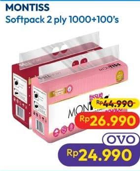Promo Harga Montiss Facial Tissue 1000 sheet - Hypermart