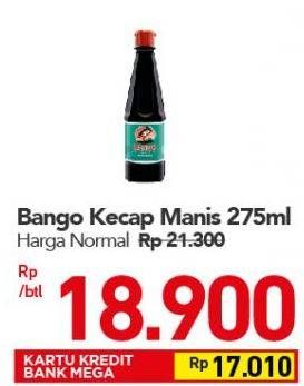 Promo Harga BANGO Kecap Manis 275 ml - Carrefour