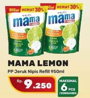 Promo Harga Mama Lemon Cairan Pencuci Piring Jeruk Nipis 950 ml - Yogya