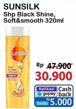 Promo Harga Sunsilk Shampoo Black Shine, Soft Smooth 340 ml - Alfamart