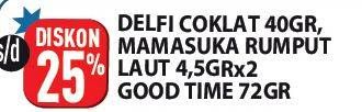 Promo Harga Delfi Chocolate/Mamasuka Rumput Laut/Good Time Cookies  - Hypermart