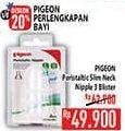 Promo Harga PIGEON Peristaltic Nipple Slim Neck 3 pcs - Hypermart