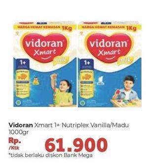Promo Harga VIDORAN Xmart 1+ Vanilla, Madu 1000 gr - Carrefour