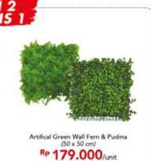 Promo Harga Artificial Green Wall 50x50cm  - Carrefour