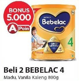 Promo Harga Bebelac 4 Susu Pertumbuhan Madu, Vanila 800 gr - Alfamart