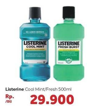 Promo Harga LISTERINE Mouthwash Antiseptic Cool Mint, Fresh Burst 500 ml - Carrefour