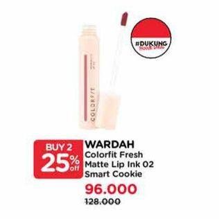 Promo Harga Wardah Colorfit Fresh Matte Lip Ink 02 Smart Cook 4 gr - Watsons
