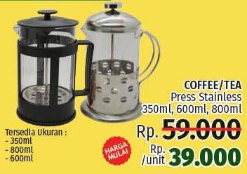 Promo Harga Coffee / Tea Press  - LotteMart