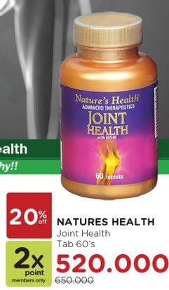 Promo Harga NATURES HEALTH Joint Health 60 pcs - Watsons