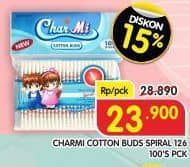 Promo Harga Charmi Cotton Buds 126 100 pcs - Superindo