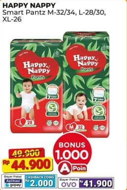 Promo Harga Happy Nappy Smart Pantz Diaper XL26, M34, M32, L30, L28 26 pcs - Alfamart