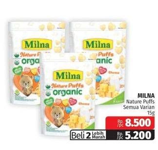 Promo Harga MILNA Nature Puffs Organic All Variants 15 gr - Lotte Grosir