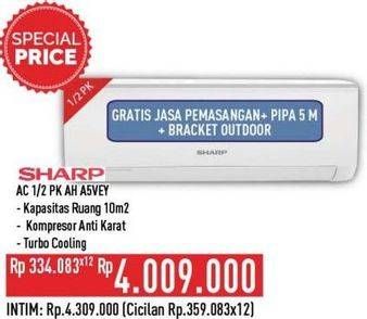 Promo Harga Sharp AH-A5VEY | AC 1/2PK  - Hypermart