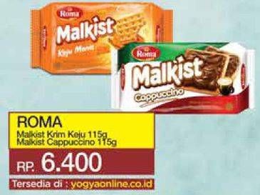 Promo Harga ROMA Malkist Keju Manis, Cappuccino 115 gr - Yogya