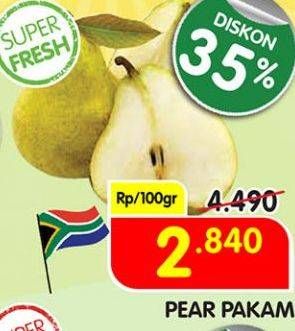 Promo Harga Pear Packham per 100 gr - Superindo