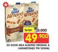 Promo Harga SANITARIUM So Good Almond Milk Almond Original, Unsweetened 1 ltr - Superindo