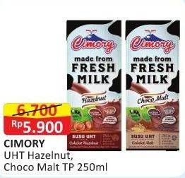 Promo Harga CIMORY Fresh Milk Hazelnut, Chocolate 250 ml - Alfamart