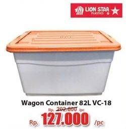 Promo Harga LION STAR Wagon Container VC-18 (82ltr) 82000 ml - Hari Hari