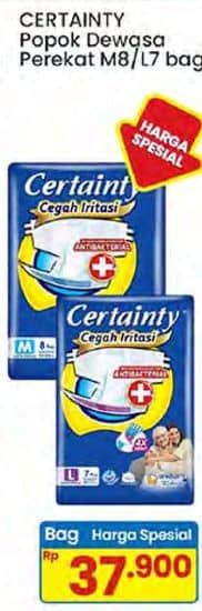 Promo Harga Certainty Adult Diapers L7, M8 7 pcs - Indomaret