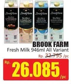 Promo Harga BROOKFARM Fresh Milk All Variants 946 ml - Hari Hari