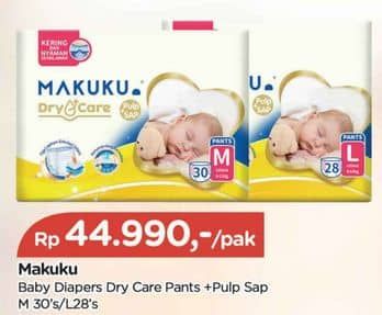 Promo Harga Makuku Dry & Care Celana M30, L28 28 pcs - TIP TOP