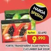 Promo Harga Fortis Transparent Soap Cucumber, Papaya 85 gr - Superindo