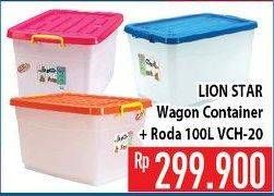 Promo Harga LION STAR Wagon Container + Roda VCH-20 100 ltr - Hypermart