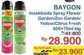 Promo Harga BAYGON Insektisida Spray Flower Garden, Zen Garden, Yellow Fresh Scent, Citrus Fresh 600 ml - Indomaret