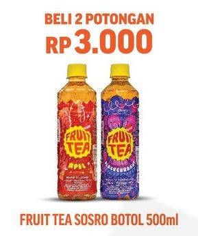 Promo Harga SOSRO Fruit Tea per 2 botol 500 ml - Hypermart