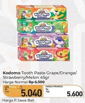 Promo Harga Kodomo Pasta Gigi Grape, Orange, Strawberry, Melon 45 gr - Carrefour