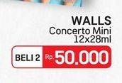 Promo Harga Walls Cornetto Mini per 12 pcs 28 ml - LotteMart