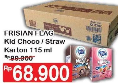 Promo Harga FRISIAN FLAG Susu UHT Kid Chocolate, Strawberry 115 ml - Hypermart