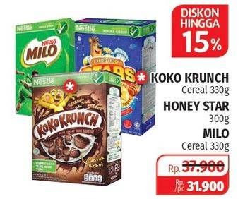 Promo Harga KOKO KRUNCH/MILO Cereal 330gr/NESTLE HONEY STAR Cereal Breakfast 300gr  - Lotte Grosir