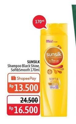 Promo Harga SUNSILK Shampoo Black Shine, Soft And Smooth 170 ml - Alfamidi