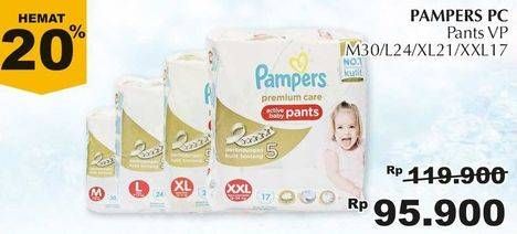 Promo Harga PAMPERS Premium Care Active Baby Pants M30, L24, XL21, XXL17  - Giant