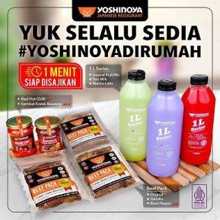 Promo Harga Yoshinoya 1L Series Drink/Yoshinoya Beef Pack/Yoshinoya Sambal   - Yoshinoya