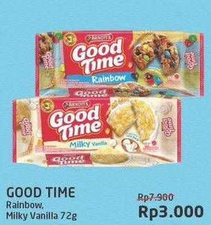 Promo Harga GOOD TIME Cookies Chocochips Rainbow Chocochip, Milky Vanila 72 gr - Alfamart