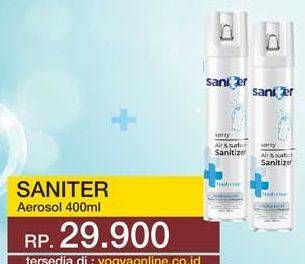 Promo Harga SANITER Air & Surface Sanitizer Aerosol Fresh Clean 400 ml - Yogya