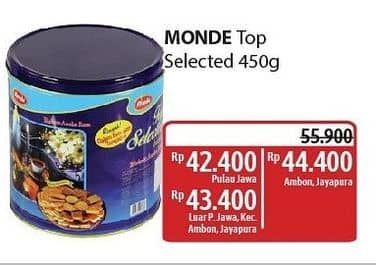 Promo Harga Monde Top Selected Biscuits 450 gr - Alfamidi