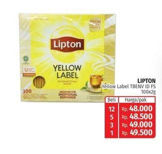 Promo Harga Lipton Yellow Label Tea Black Tea Bags Enveloped 100 pcs - Lotte Grosir