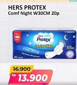 Promo Harga Hers Protex Comfort Night Wing 30cm 20 pcs - Alfamart
